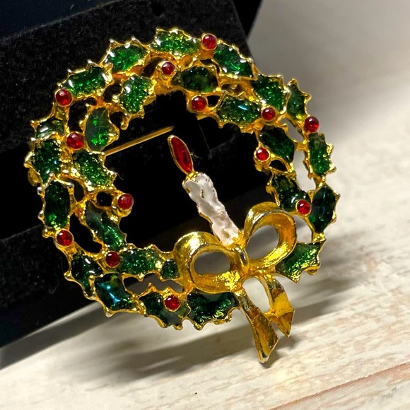 Christmas brooch unsigned - Picture 2 of 5